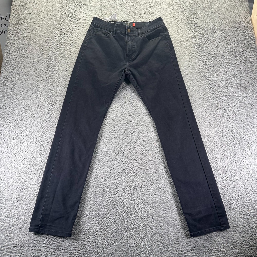 Dockers All Seasons Tech Pant Men 29x32 Black Cotton Chino Straight Slim Stretch